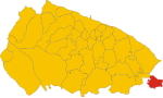 Map of comune of Locorotondo (metropolitan city of Bari, region Apulia, Italy)